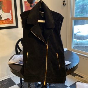 Lauren plus size black snuggly teddy vest